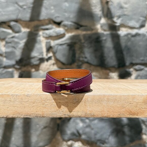 Hermès Purple Double Tour Rivale GHW Wrap Bracelet - Picture 4 of 12